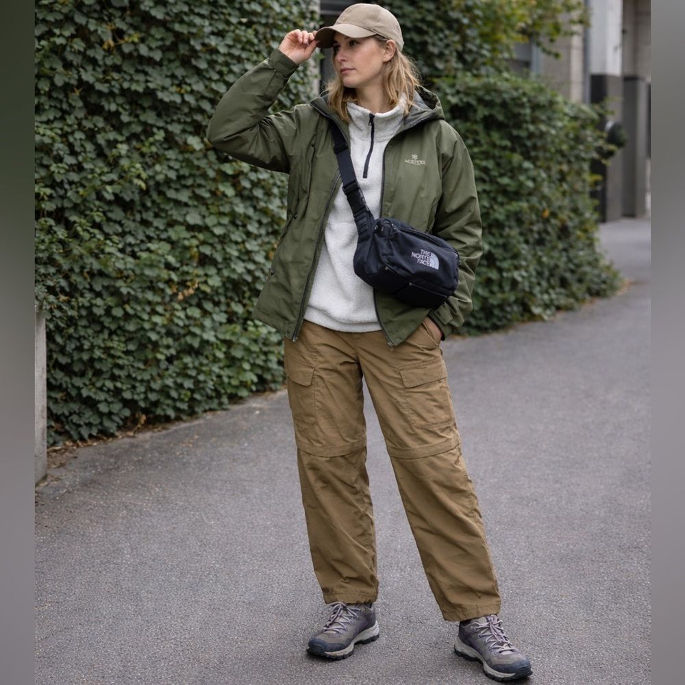 L.L. Bean No Fly Zone Convertible Zip-Off Cargo Pants Khaki 14R Summer Gorpcore